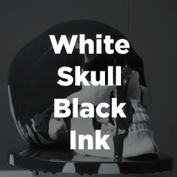 Stock Videography: White Skull Black Ink