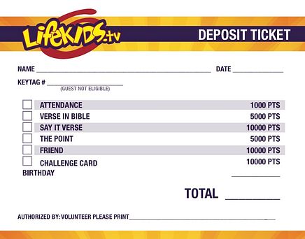 LifeKids.tv Deposit Slip