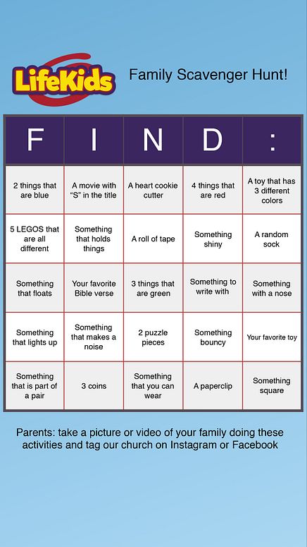 Scavenger Hunt Card
