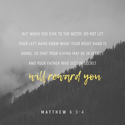 Matthew 6:3-4