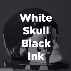 Stock Videography: White Skull Black Ink