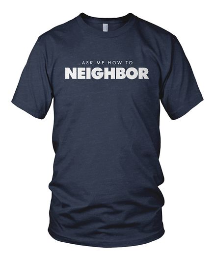 "How To Neighbor" Navy Blue Shirt Art