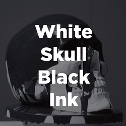 Stock Videography: White Skull Black Ink