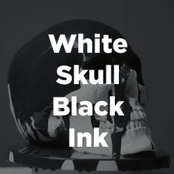 Stock Videography: White Skull Black Ink